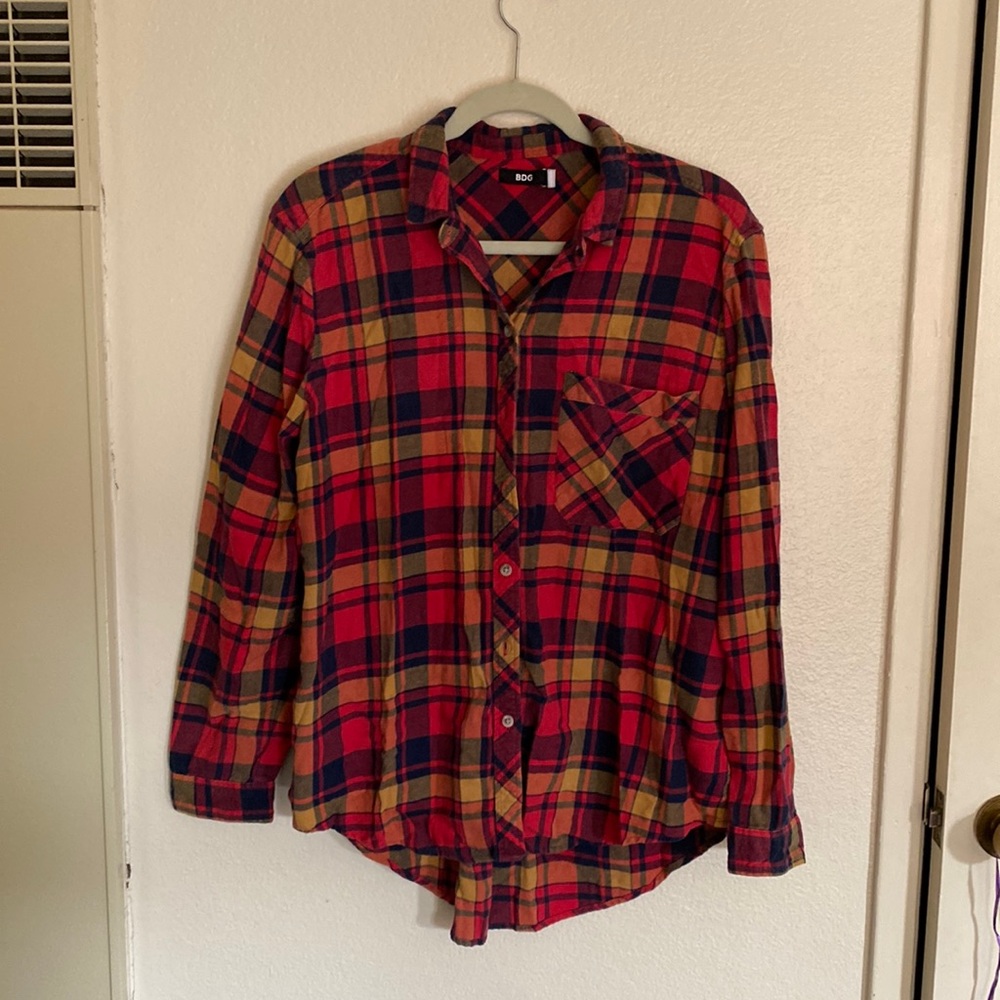 BDG plaid autumn button down